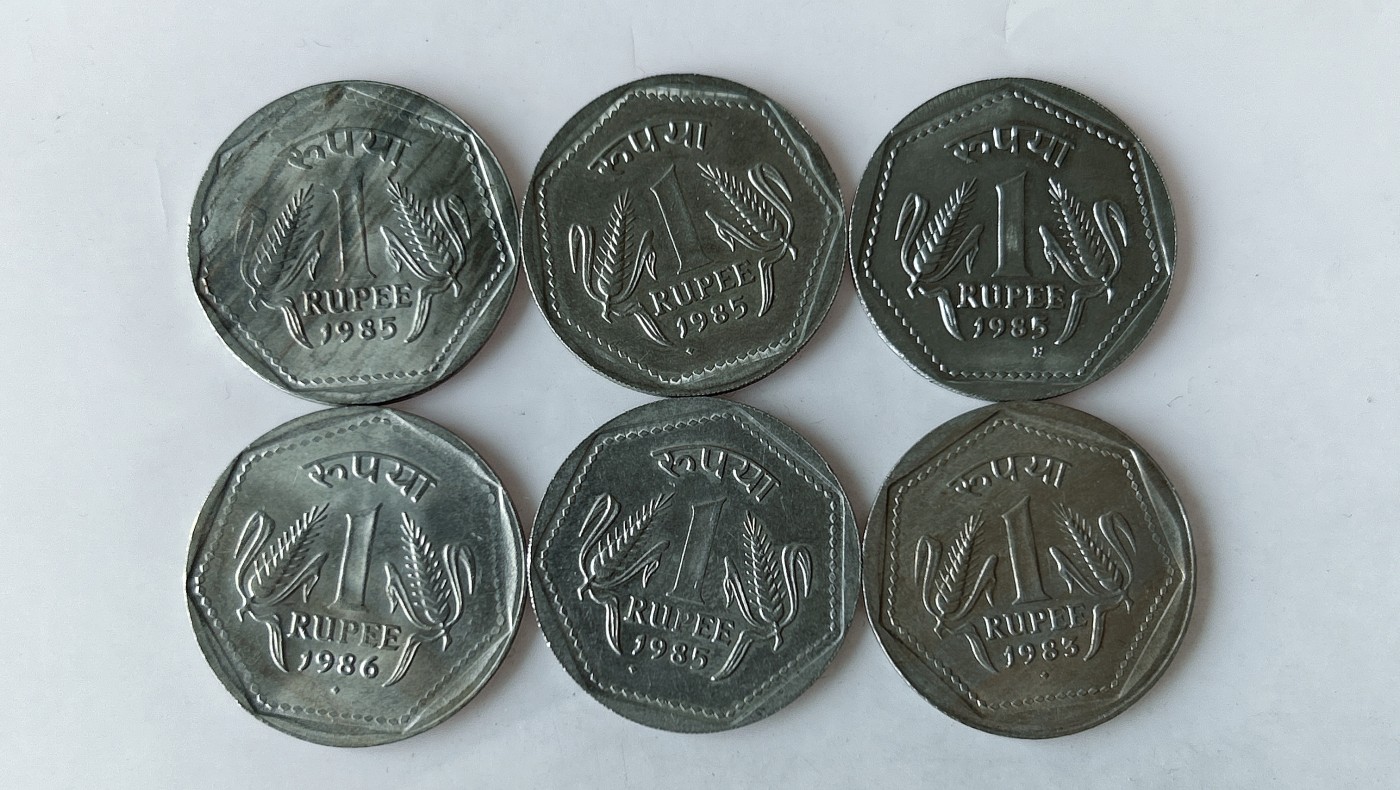 第一海外回流一元起拍收藏 散币专场 第78期 印度1卢比 6枚