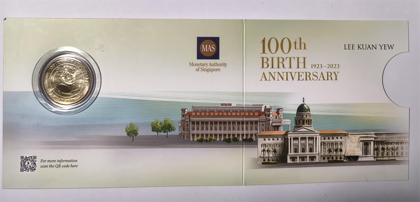 紫瑗钱币——第336期拍卖 新加坡 2023年 李光耀诞辰100周年 10新加坡元 纪念币 卡装