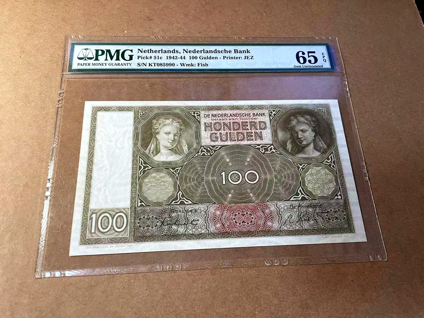 【Blue Auction】✨世界纸币精拍第461期【精】  【无47】荷兰 1942-44年100盾 PMG65EPQ 