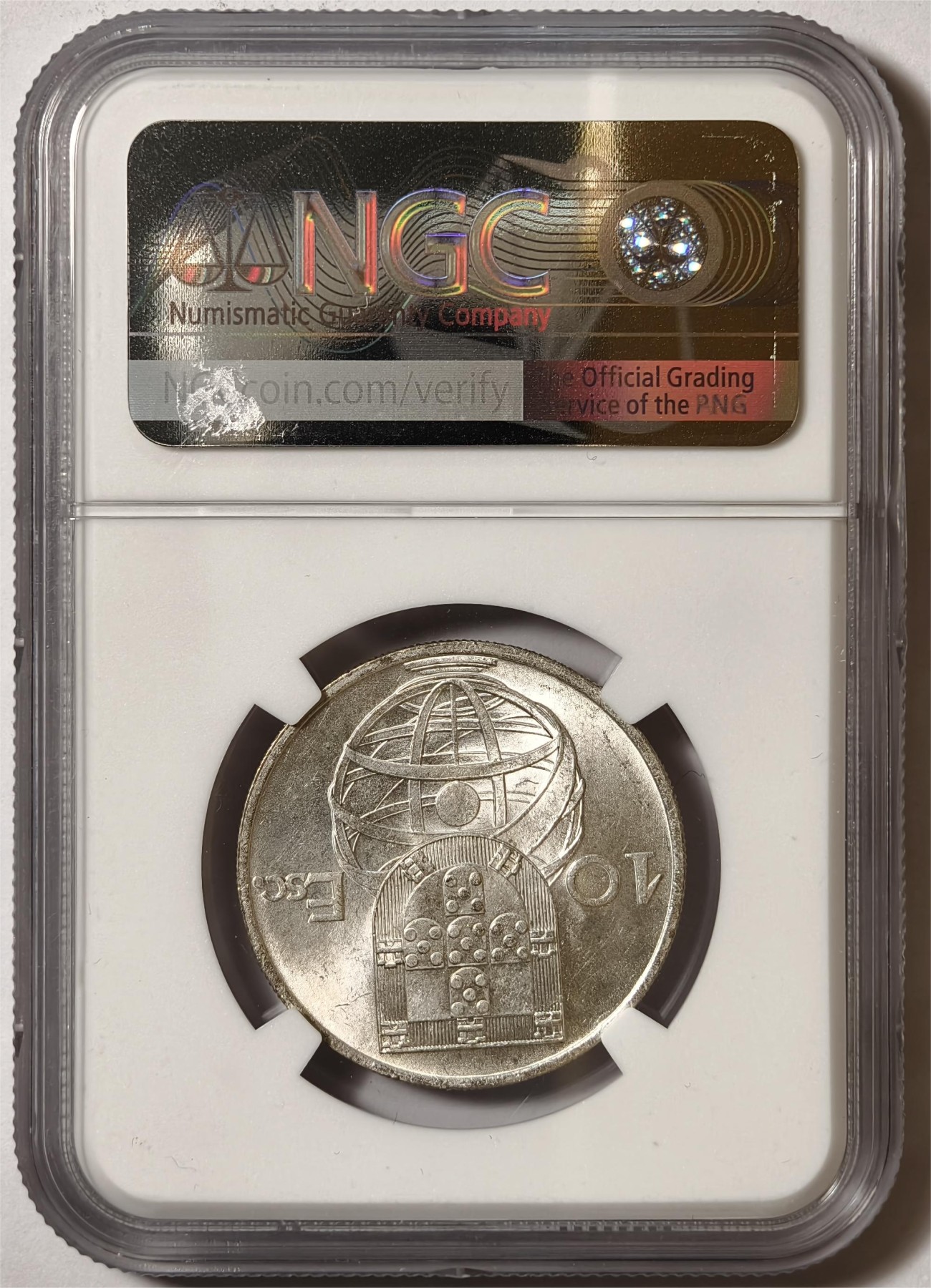 紫瑗钱币——第350期拍卖 葡萄牙 1954年 帆船 10埃斯库多 银币 NGC MS62