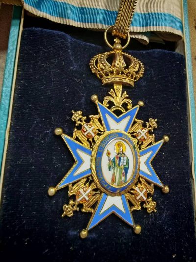 拿破仑的余晖（第一场） - 塞尔维亚王国指挥官级圣.萨瓦勋章，银质镀金珐琅，最初由塞尔维亚王国于1883年颁发，后来又由南斯拉夫王国颁发，直至1945年君主制废除，非常漂亮的欧洲王国勋章！ ​​​