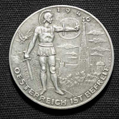 【德藏】世界币章拍卖第76期 (全场顺丰包邮) - 1946年 奥地利日历镀银纪念铜章 直径约：40mm，重约：17.1g