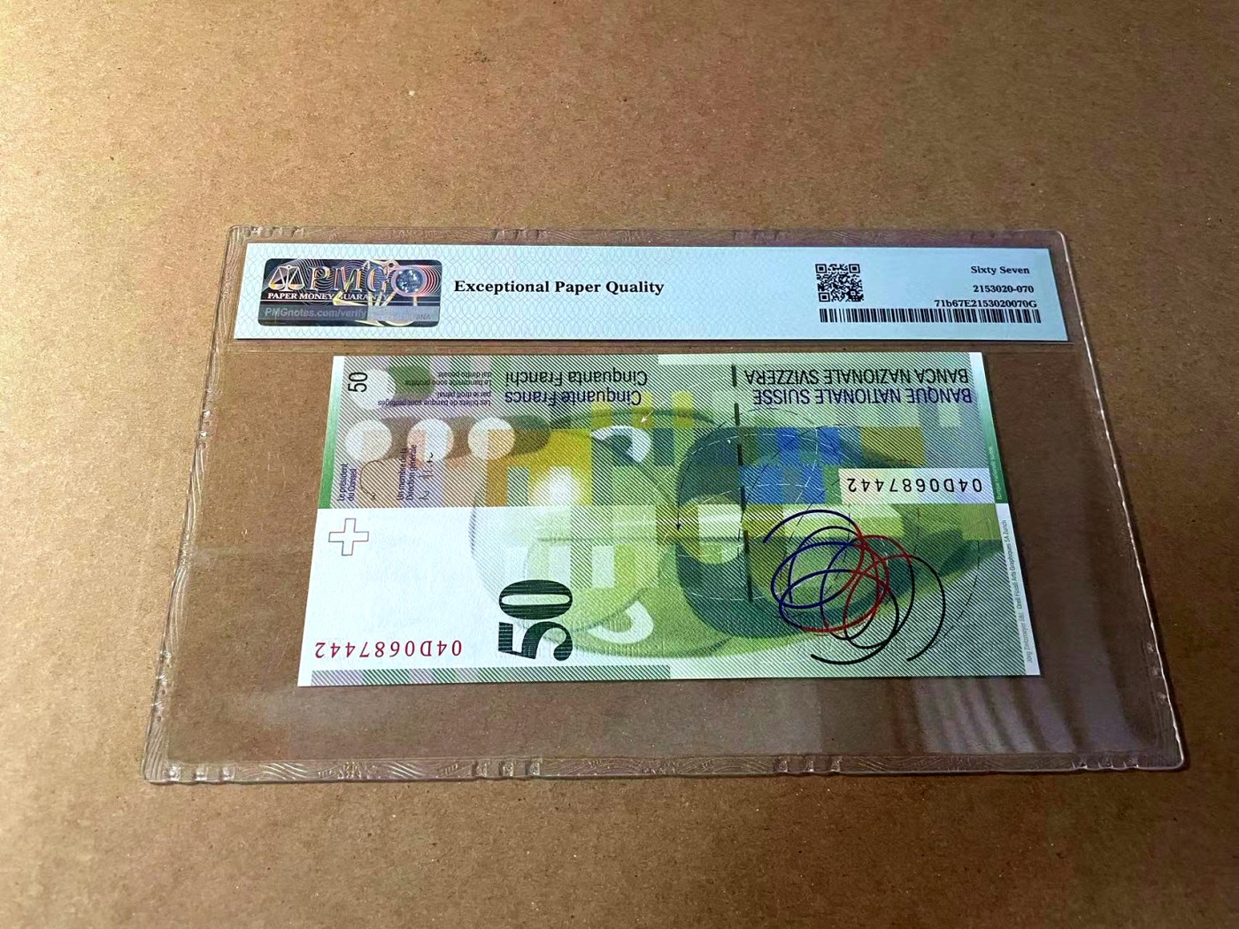 【Blue Auction】✨世界纸币精拍第461期【精】 【p71b】瑞士 2004年50法郎  PMG67EPQ 高分