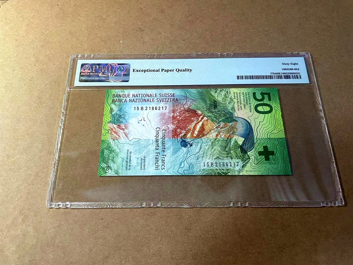 【Blue Auction】✨世界纸币精拍第461期【精】 【获奖钞】瑞士 2015年50法郎 PMG68EPQ 超高分