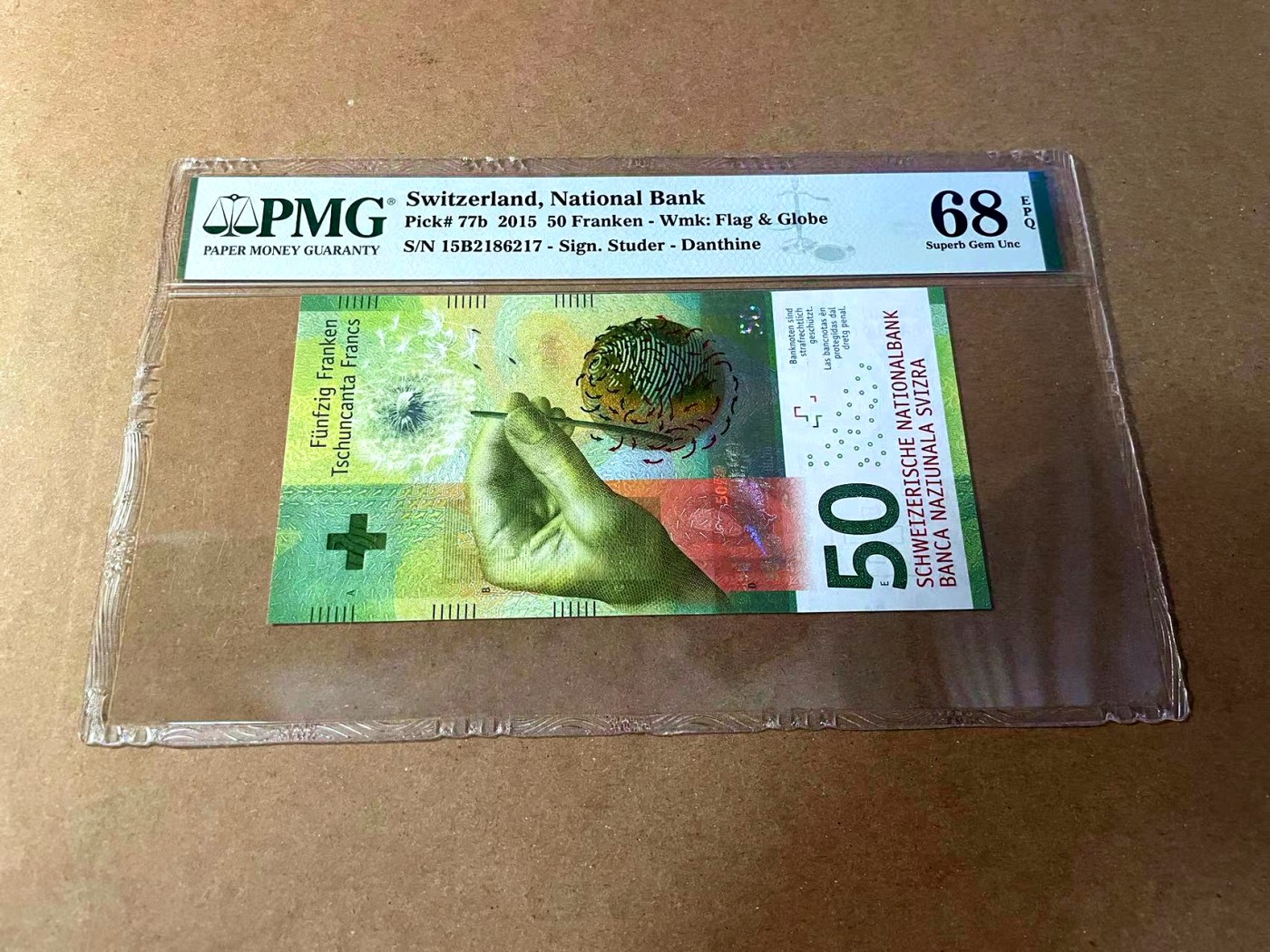 【Blue Auction】✨世界纸币精拍第461期【精】 【获奖钞】瑞士 2015年50法郎 PMG68EPQ 超高分