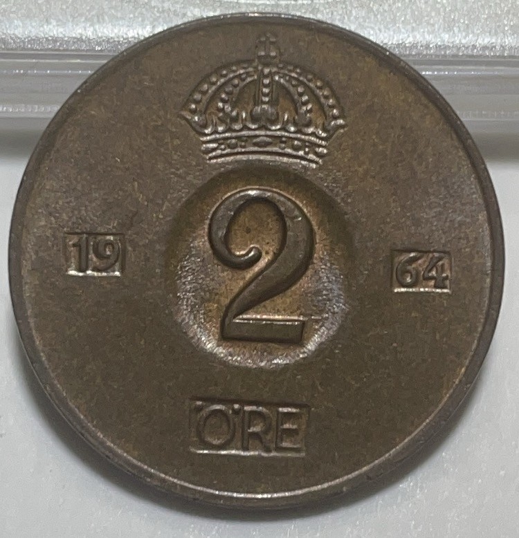 神仙姐姐散币好品专场第二十八期（无佣金满邮自动发出 1964 年瑞典 2 欧尔