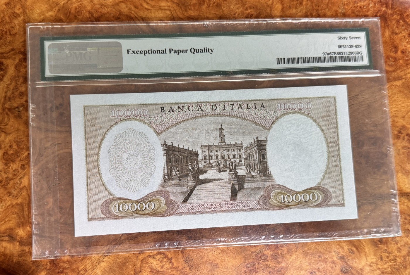 Chase Auction 第27期 - - 外钞、民国钞和人民币混合场！ 1962年意大利10000里拉，米开朗基罗，PMG67，初版！