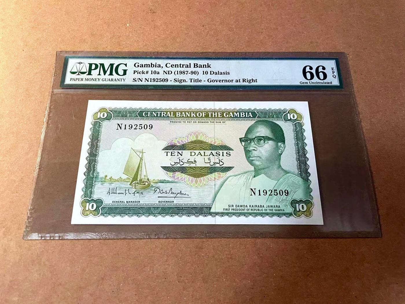 【Blue Auction】✨世界纸币精拍第461期【精】 【无47】冈比亚 1987-89年10达拉西 PMG66EPQ 