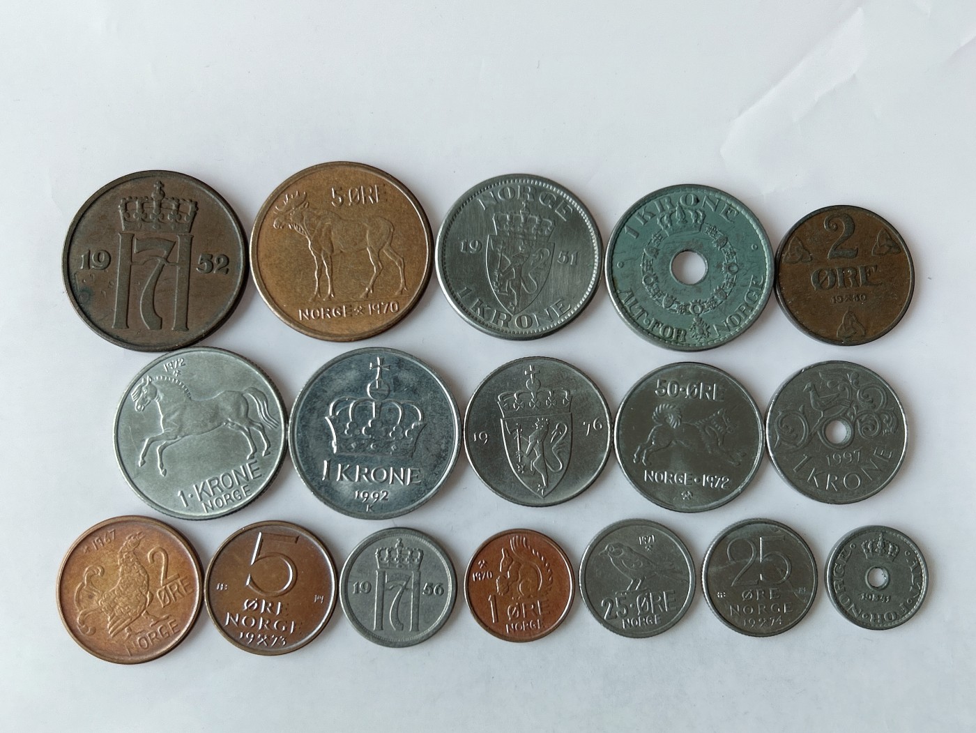 第一海外回流一元起拍收藏 散币专场 第78期 挪威硬币 17枚 无重复