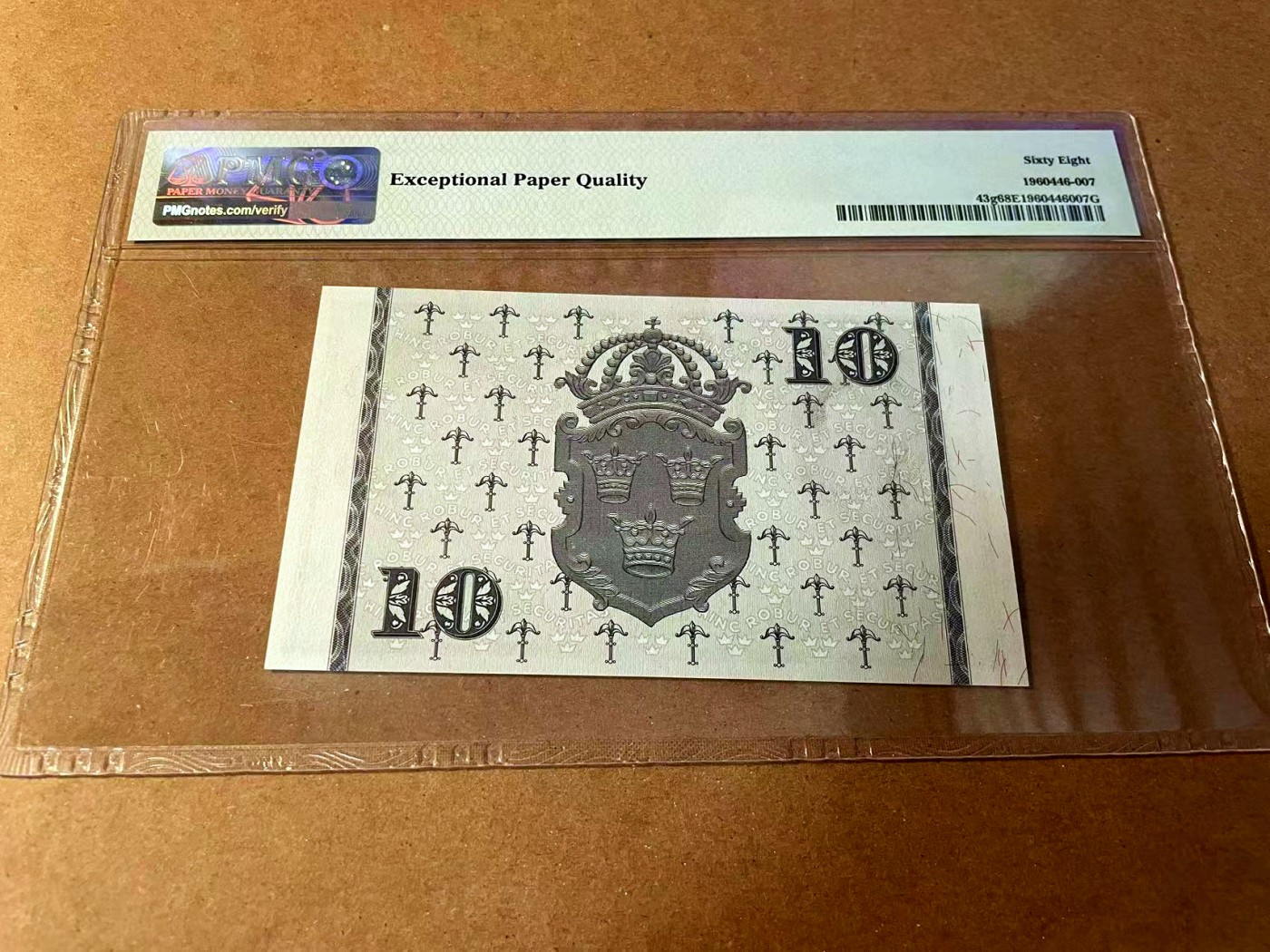 【Blue Auction】✨世界纸币精拍第461期【精】 瑞典 1959年10克朗  PMG68EPQ 超高分