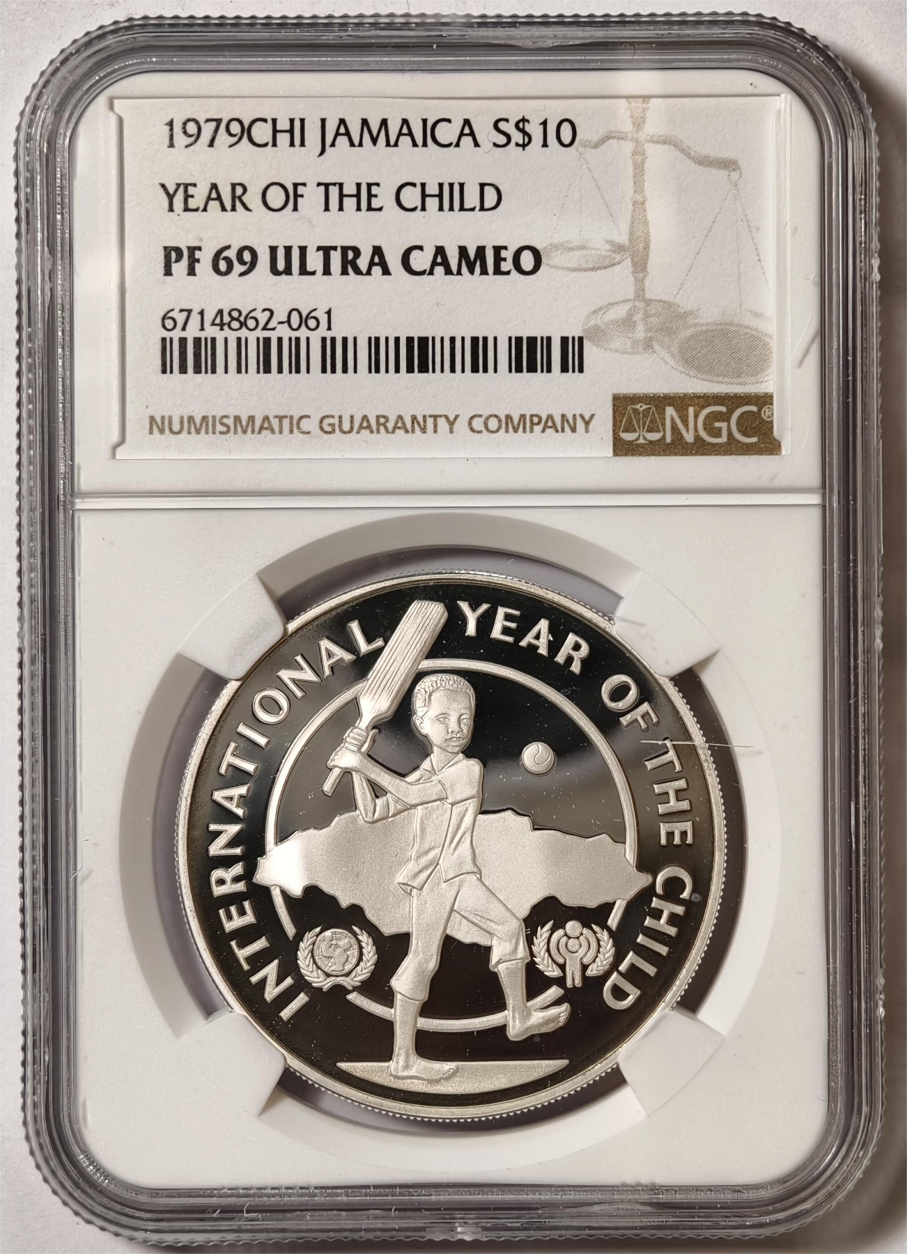 紫瑗钱币——第350期拍卖 牙买加 1979年 国际儿童年 10元 银币 NGC PR69 UC