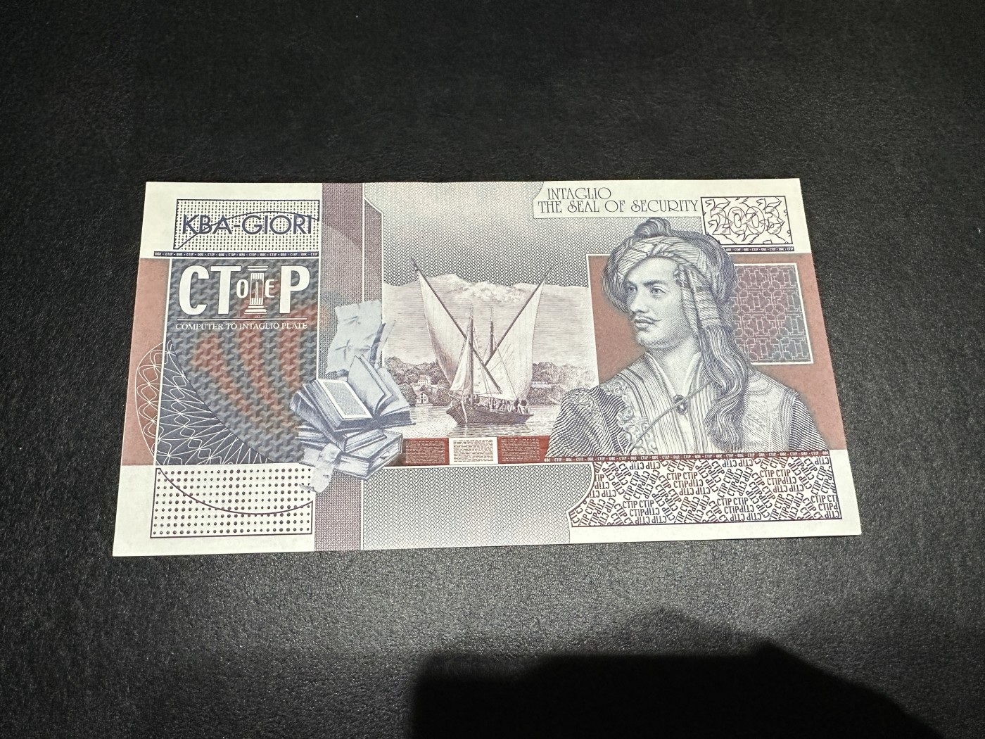 《外钞收藏家》第三百五十六期（美洲纸币专场） KBA-GIORI公司印样1枚，实为KBA-GIORI公司为售卖设备在台湾中央印制厂印制的，极为精致 全新