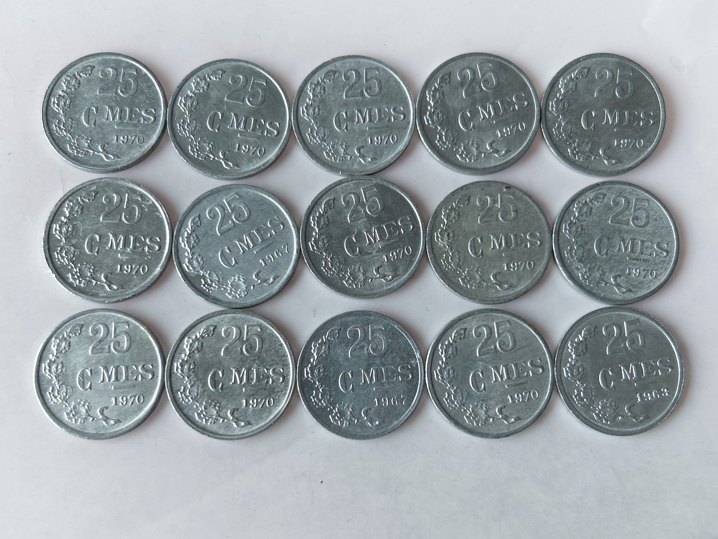 第一海外回流一元起拍收藏 散币专场 第78期 卢森堡25分铝币 15枚