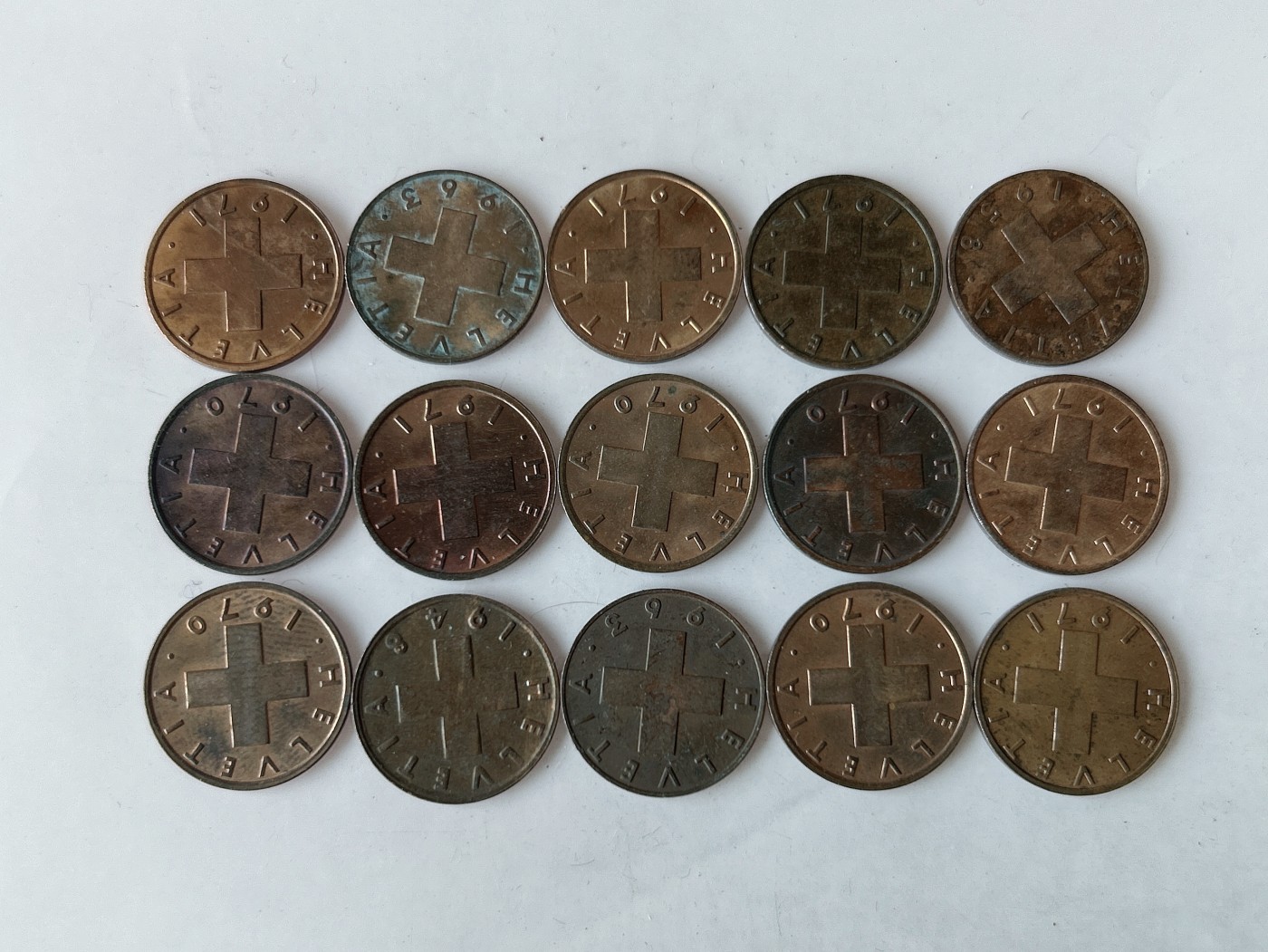 第一海外回流一元起拍收藏 散币专场 第78期 瑞士1分 15枚