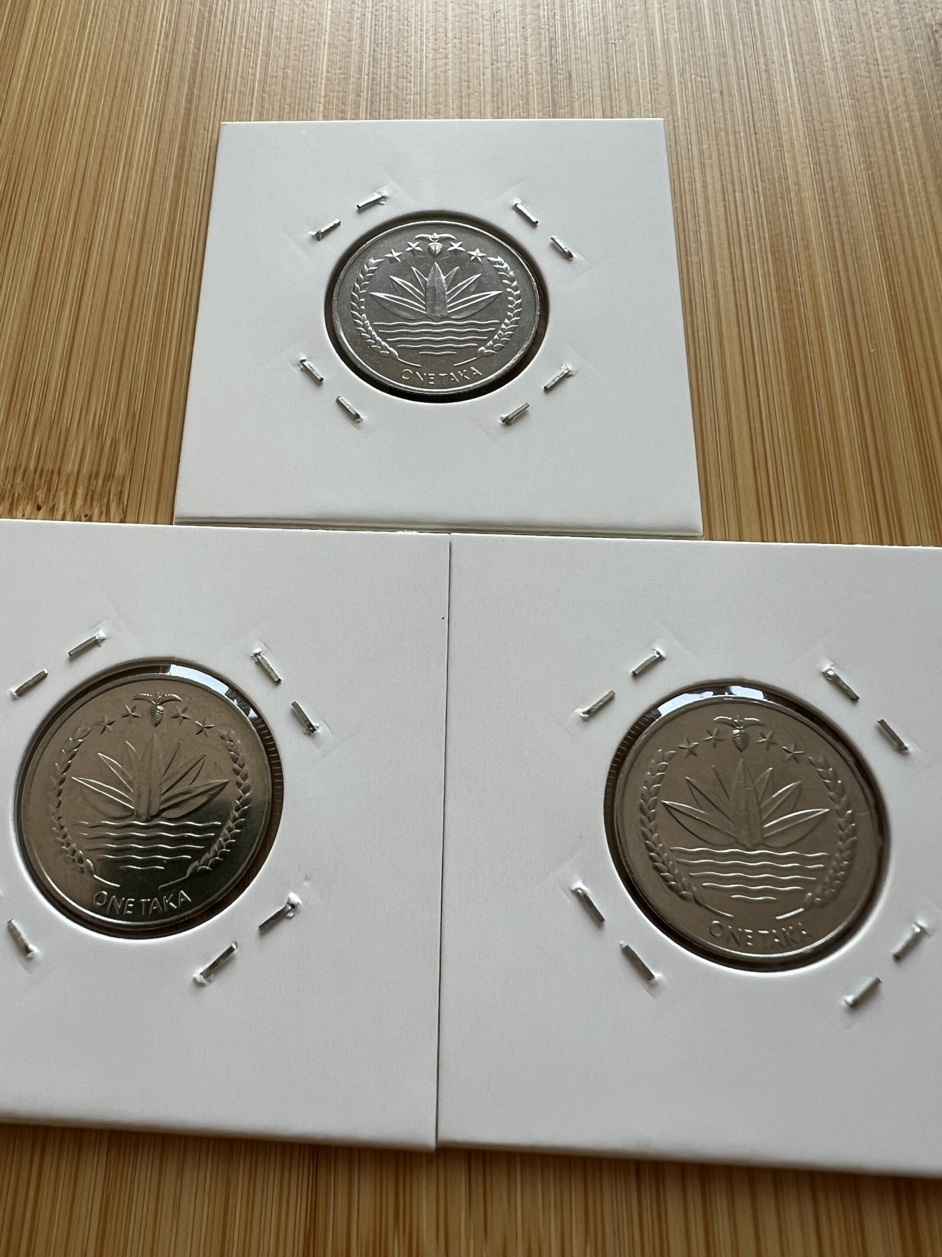  88元包顺丰 外国银币 散币 孟加拉国父穆吉布·拉赫曼3枚全新