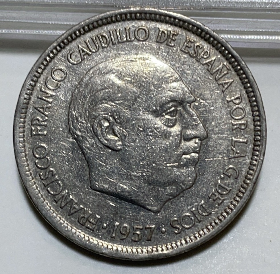 神仙姐姐散币好品专场第二十八期（无佣金满邮自动发出 1957 年西班牙 5 比塞塔