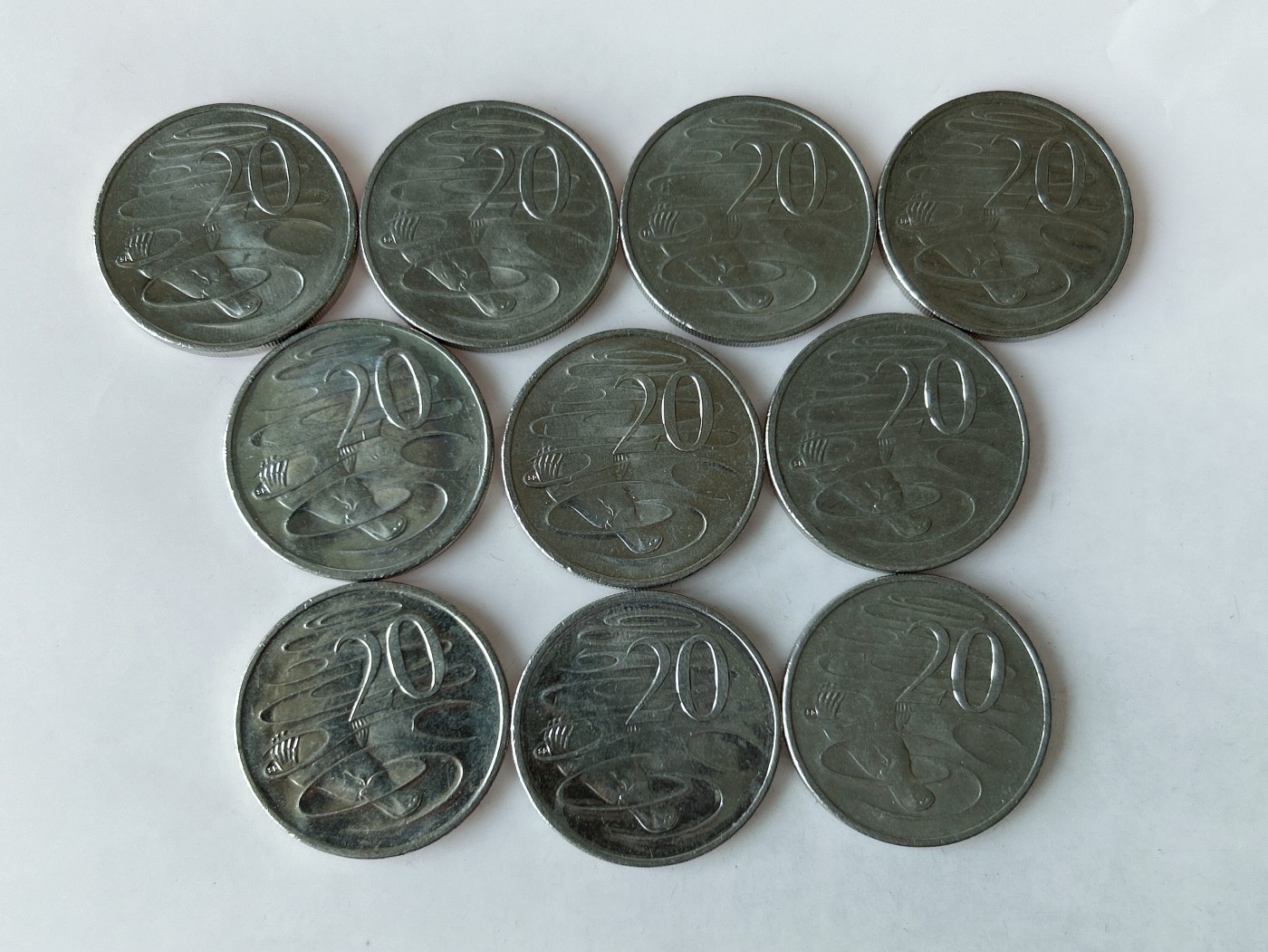 第一海外回流一元起拍收藏 散币专场 第78期 澳大利亚20分 伊丽莎白女王老年版 鸭嘴兽