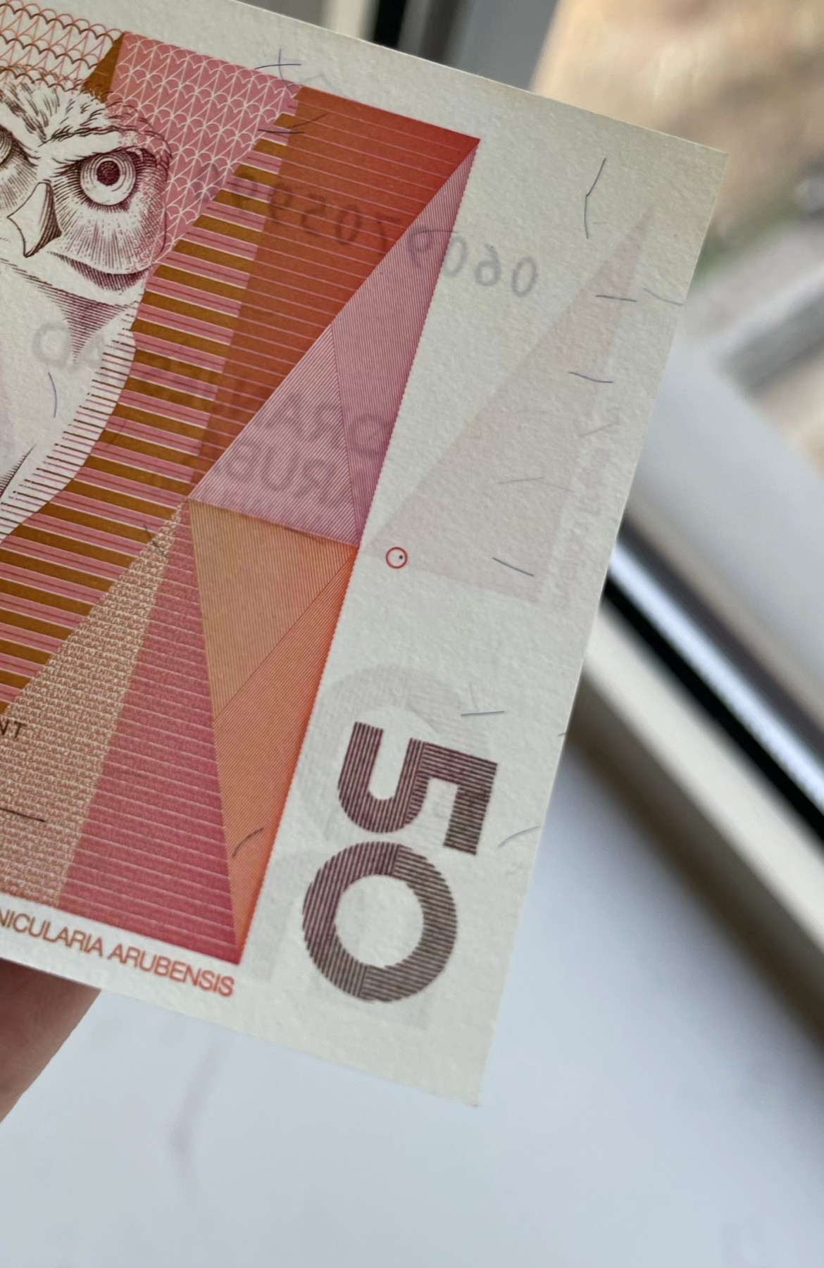 《外钞收藏家》第三百五十六期（美洲纸币专场） 阿鲁巴1990年50弗洛林（P9）UNC- 角上轻微黄 有潮