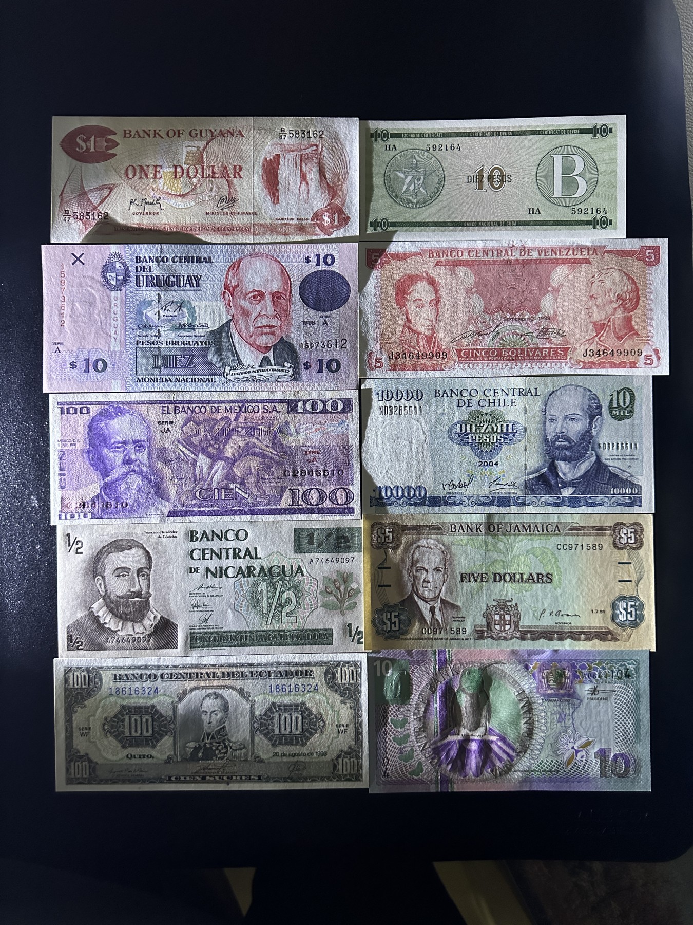 《外钞收藏家》第三百五十六期（美洲纸币专场） 美洲纸币一国一枚，10枚不同 全新