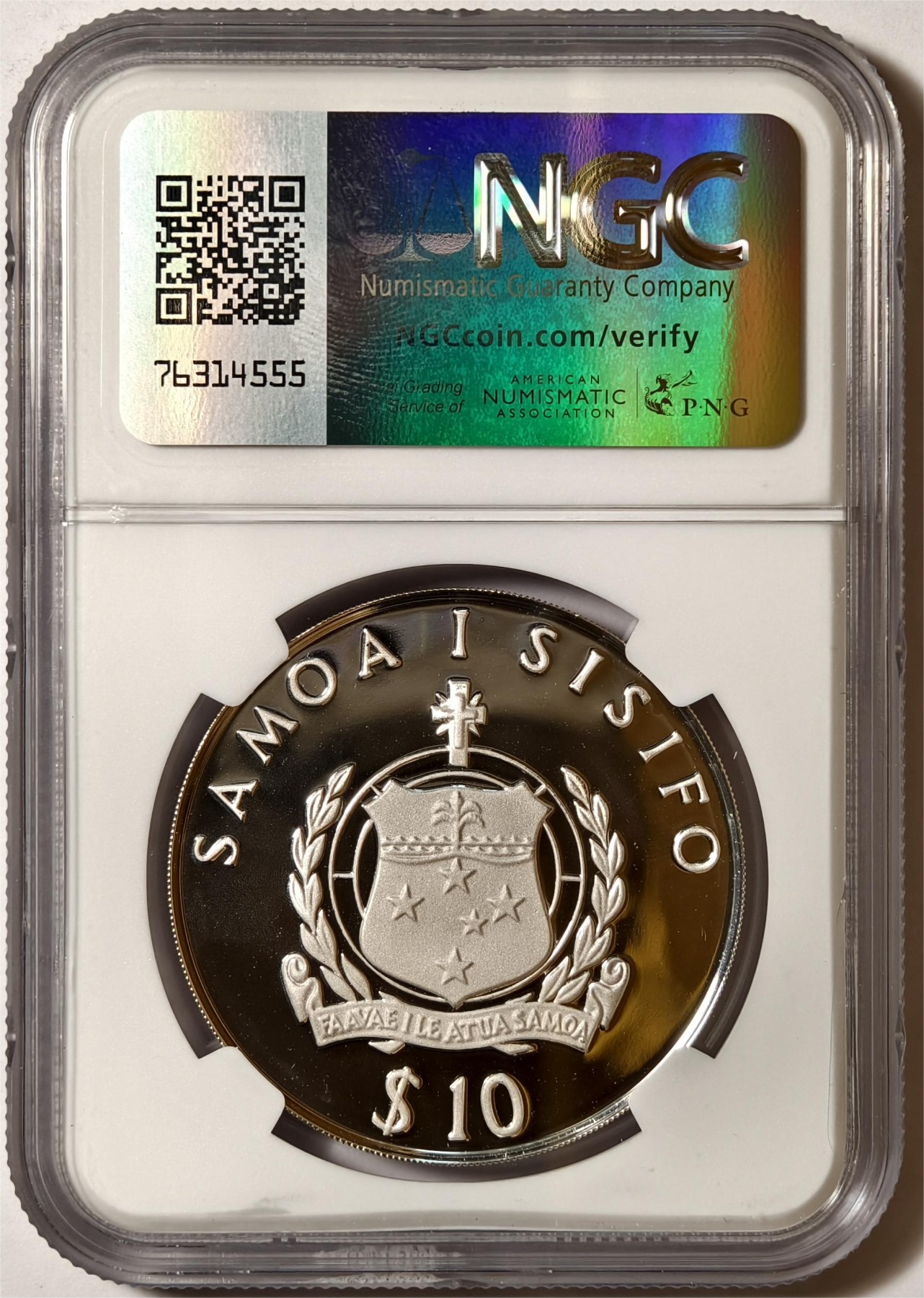 紫瑗钱币——第336期拍卖 萨摩亚 1986年 WWF基金会25周年 长尾鸟 10元  银币 NGC PR69 UC