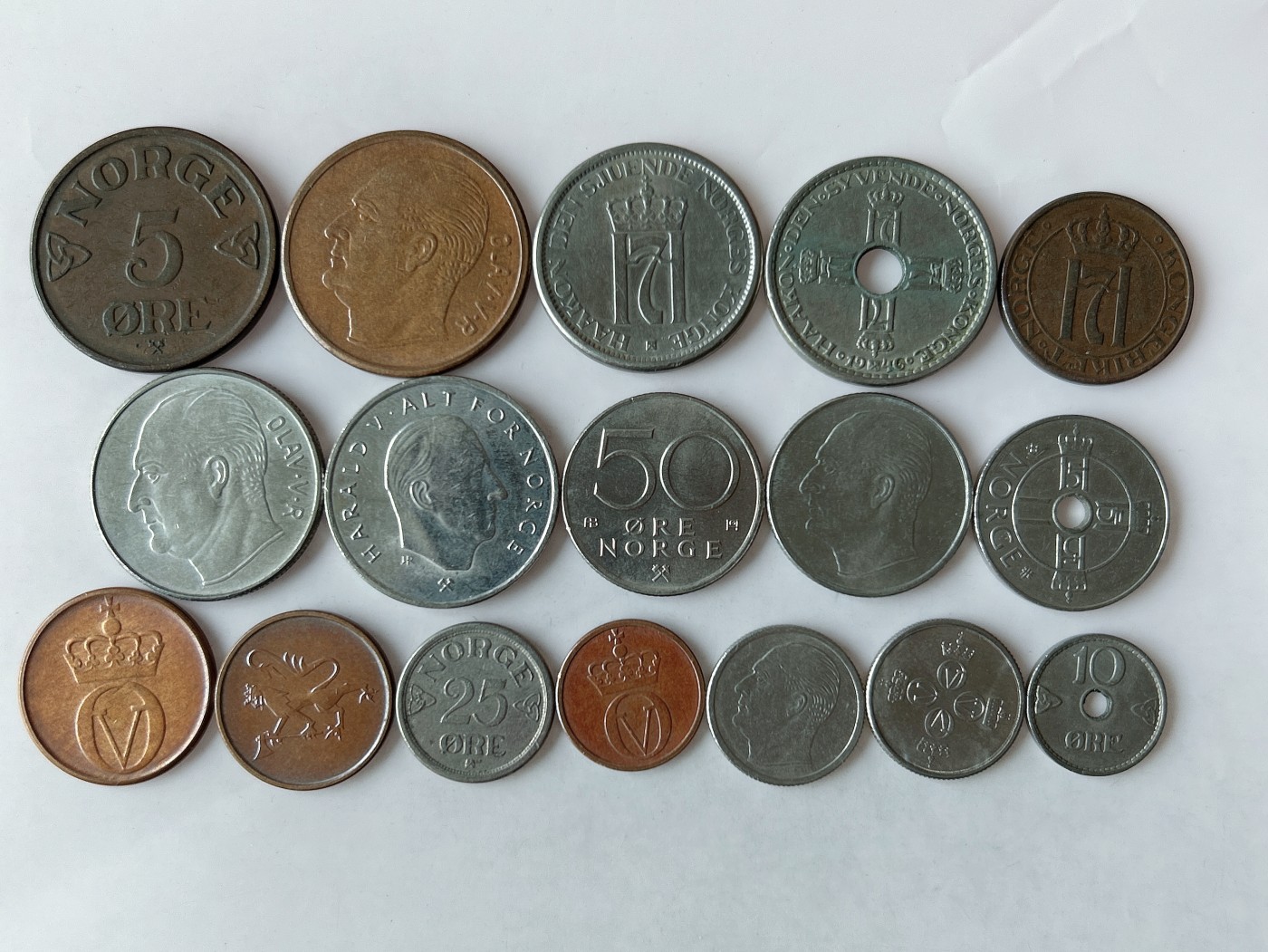 第一海外回流一元起拍收藏 散币专场 第78期 挪威硬币 17枚 无重复