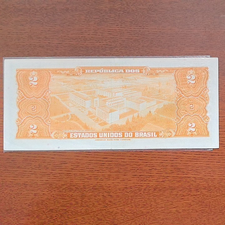巴西1954年至1958年2克鲁塞罗 P-151a 签名2 558序列 尾8 实物图 八五品