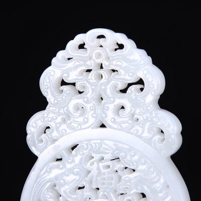 和田玉雕福禄寿玉佩一对 和田玉雕福禄寿玉佩一对