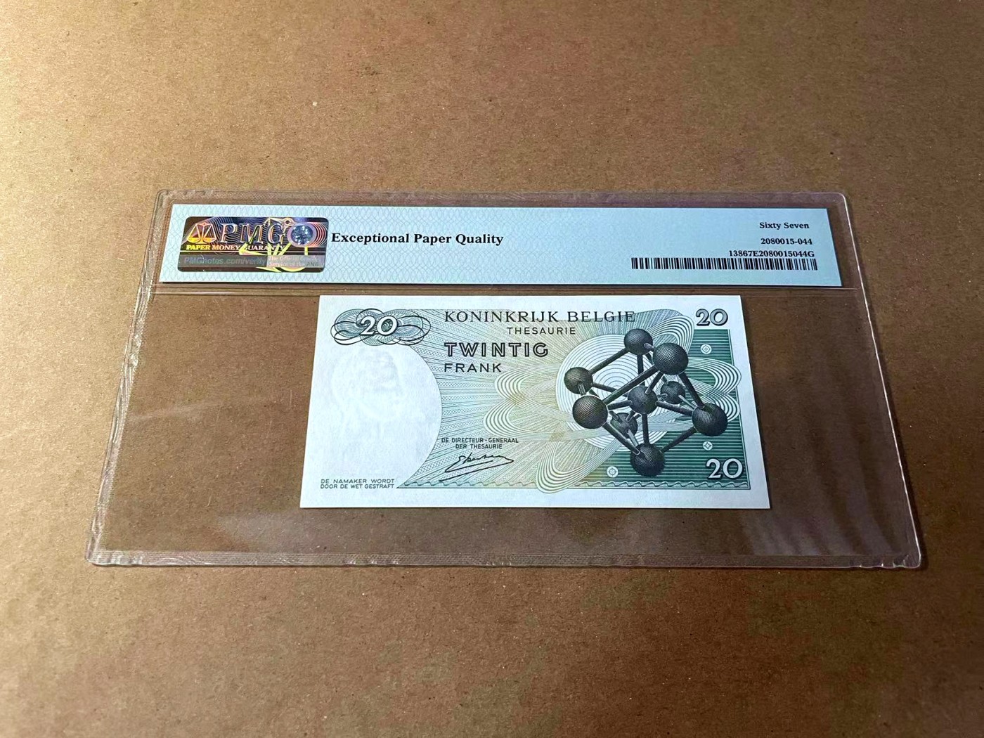 【Blue Auction】✨世界纸币精拍第461期【精】 比利时 1964年20法郎 PMG67EPQ 