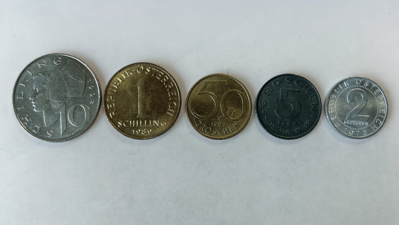 第一海外回流一元起拍收藏 散币专场 第78期 奥地利硬币 5枚