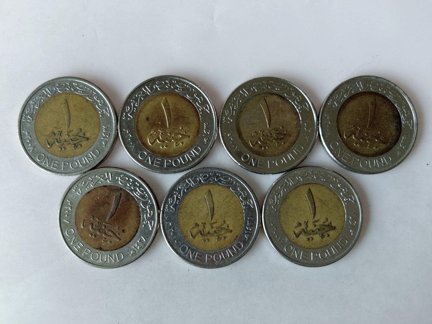 第一海外回流一元起拍收藏 散币专场 第78期 埃及1镑 图坦卡蒙法老狮身人面像 7枚