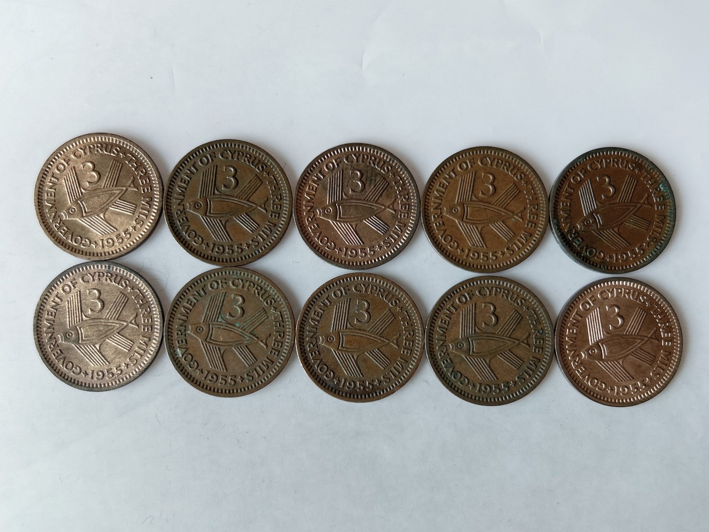 第一海外回流一元起拍收藏 散币专场 第78期 英属塞浦路斯1955年3米尔斯