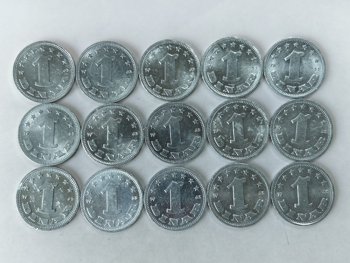 第一海外回流一元起拍收藏 散币专场 第78期 南斯拉夫1第纳尔铝币 15枚