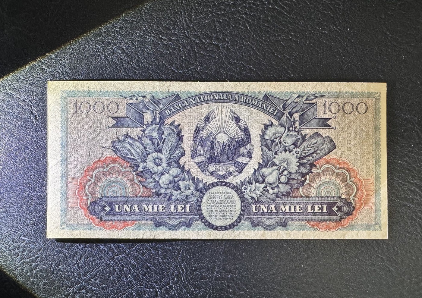 收藏联盟Quantum Auction 第337期拍卖  罗马尼亚1948年1000列伊 品相UNC 少见
