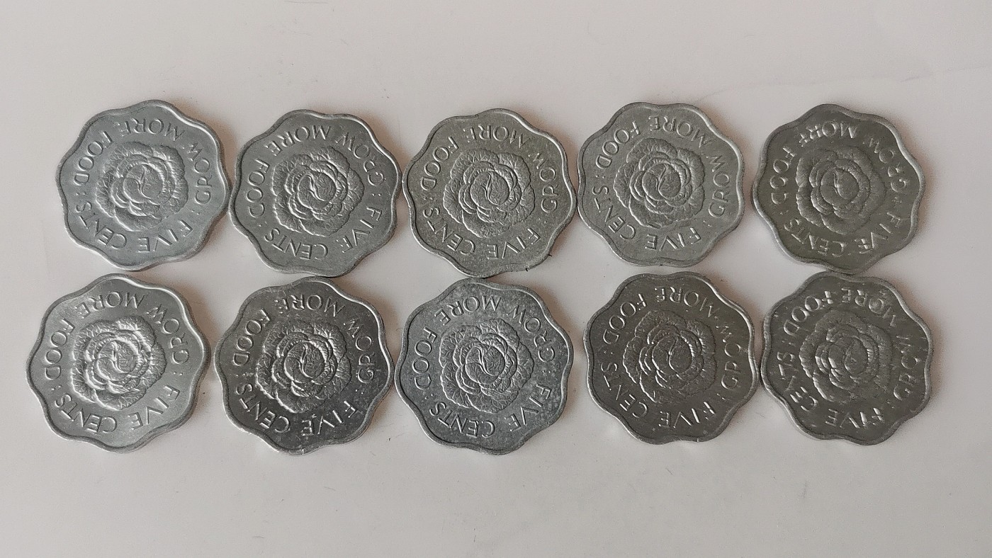 第一海外回流一元起拍收藏 散币专场 第79期 塞舌尔5分铝币 10枚