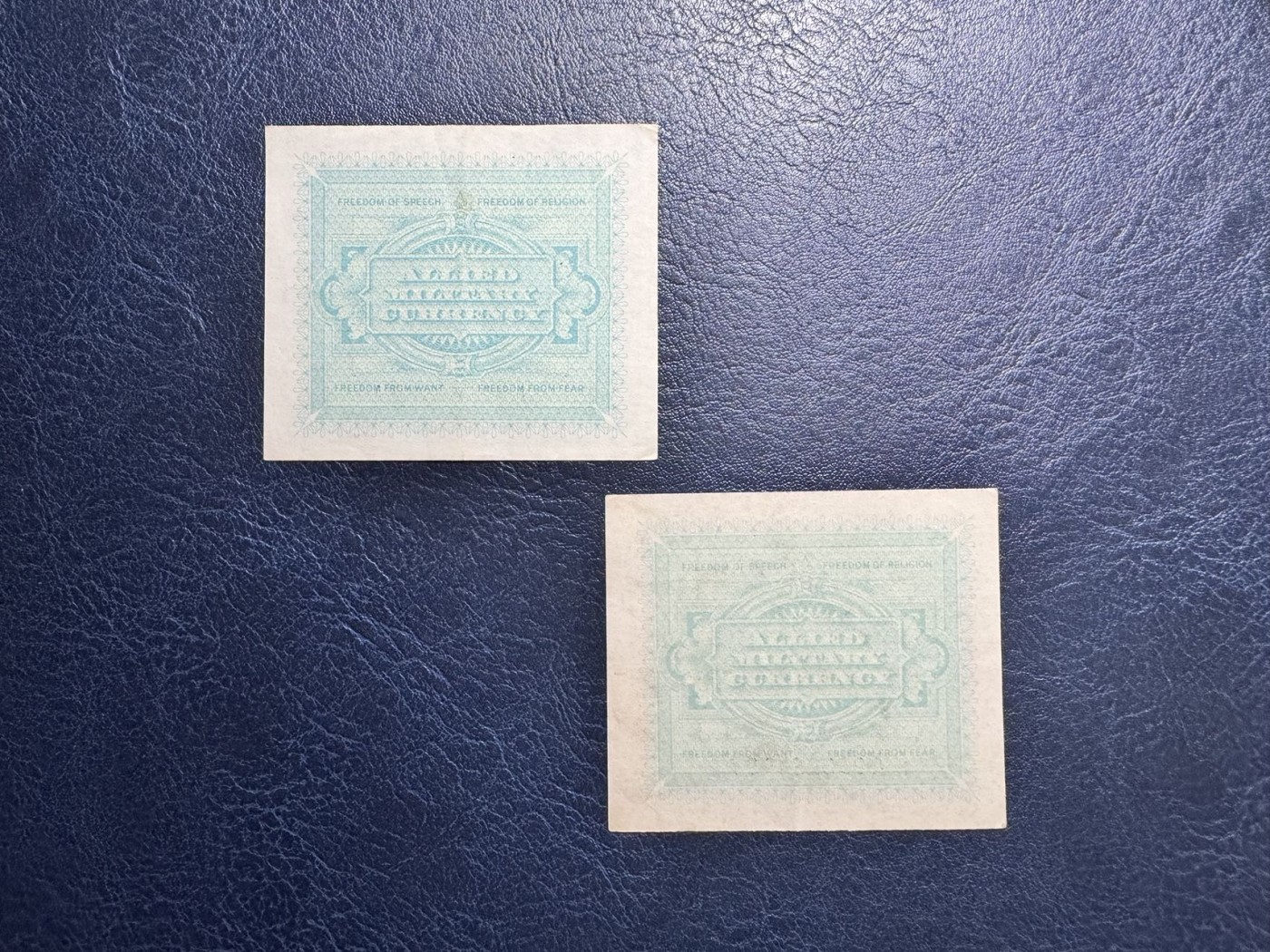收藏联盟Quantum Auction 第337期拍卖  意大利1943年1和2里拉盟军军票 品相如图 稀少 AA冠