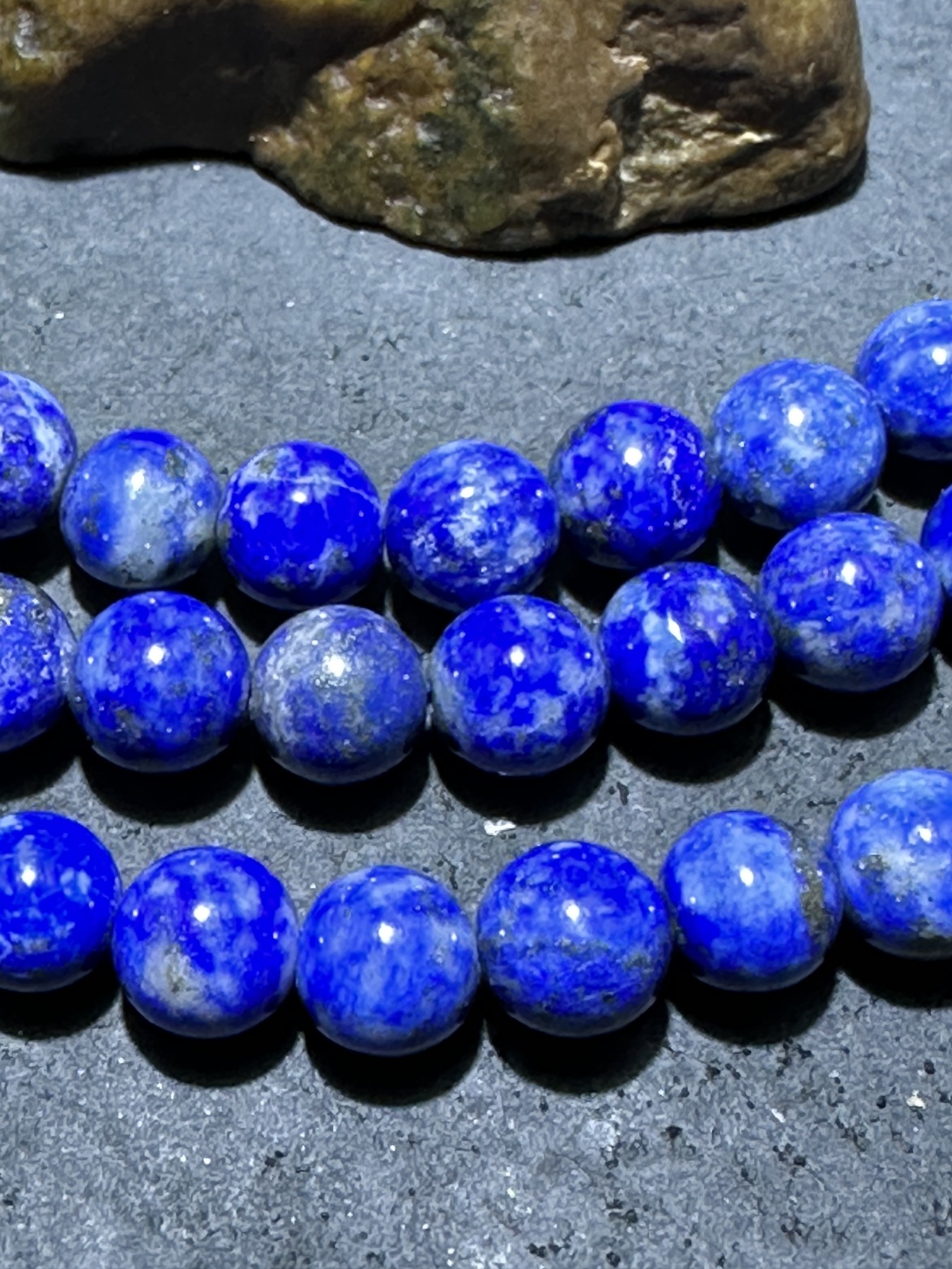 天然阿富汗老矿青金石108手串一条