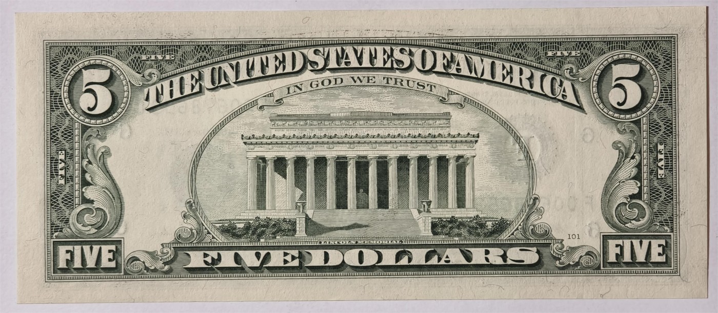 紫瑗钱币——第353期拍卖——纸币场 美国 1995年 F版 无序列 亚伯拉罕·林肯 5美元 小头版 UNC