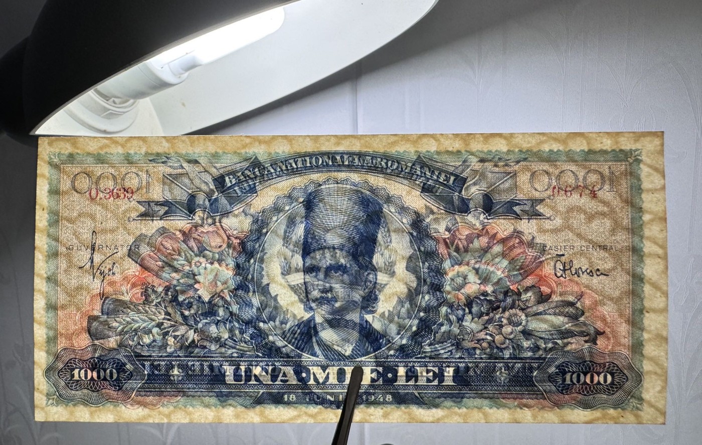 收藏联盟Quantum Auction 第337期拍卖  罗马尼亚1948年1000列伊 品相UNC 少见