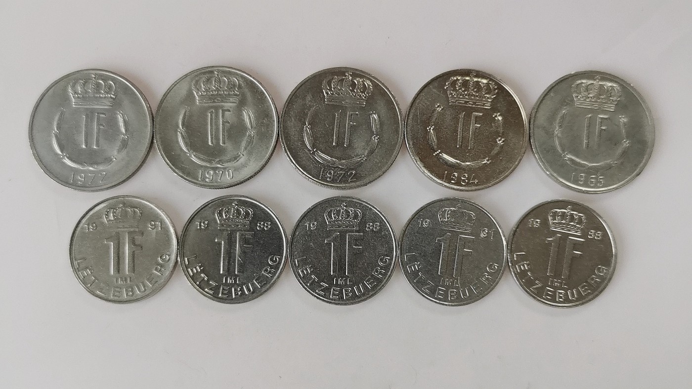 第一海外回流一元起拍收藏 散币专场 第79期 卢森堡硬币 10枚