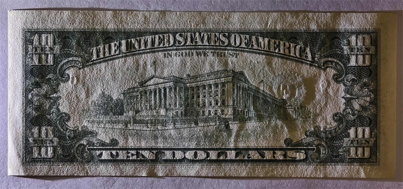 紫瑗钱币——第353期拍卖——纸币场 美国 1995年 F版 无序列 亚历山大·汉密尔顿 10美元 小头版 UNC