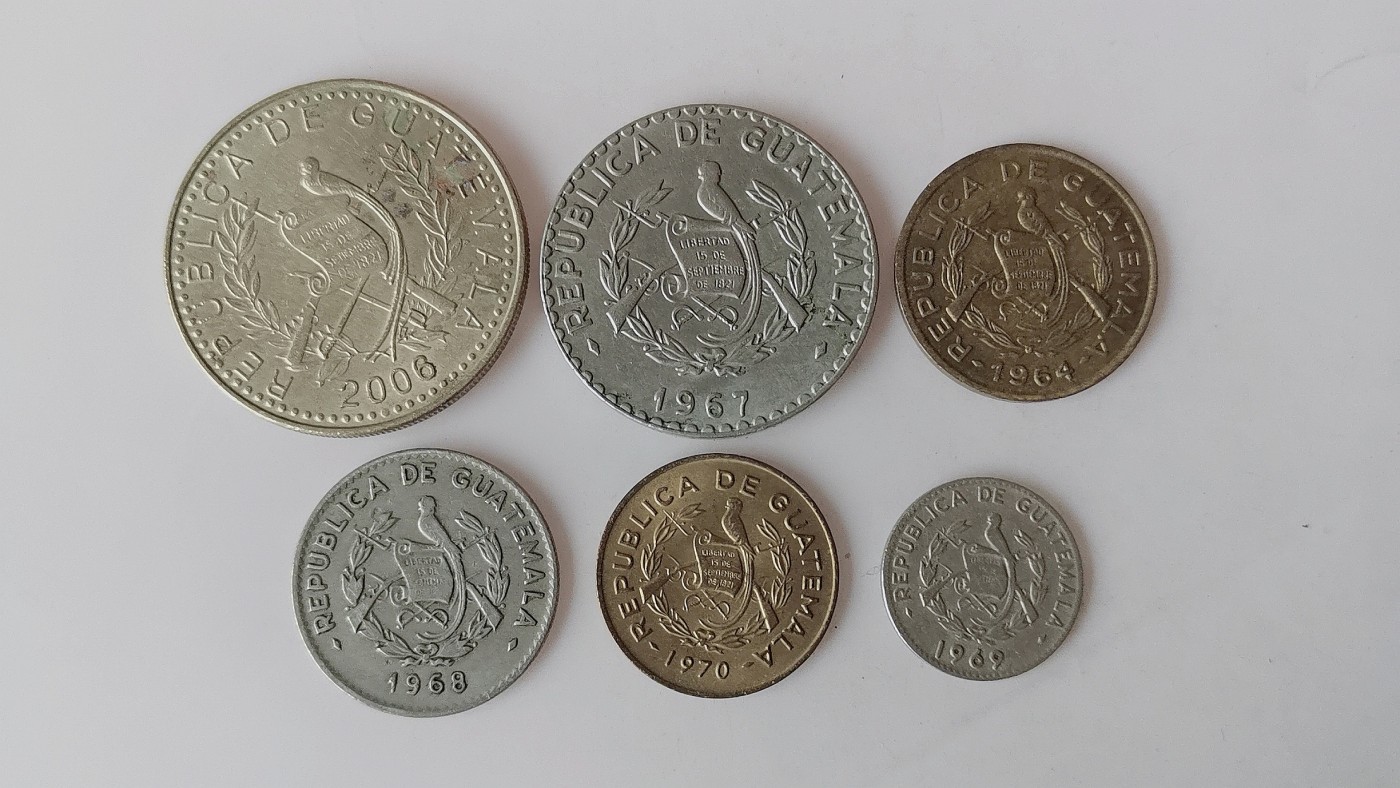 第一海外回流一元起拍收藏 散币专场 第79期 危地马拉硬币 6枚