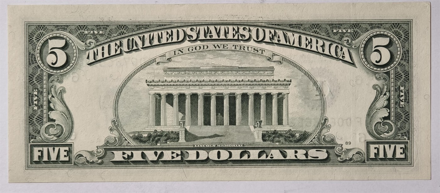 紫瑗钱币——第353期拍卖——纸币场 美国 1995年 F版 无序列 亚伯拉罕·林肯 5美元 小头版 UNC