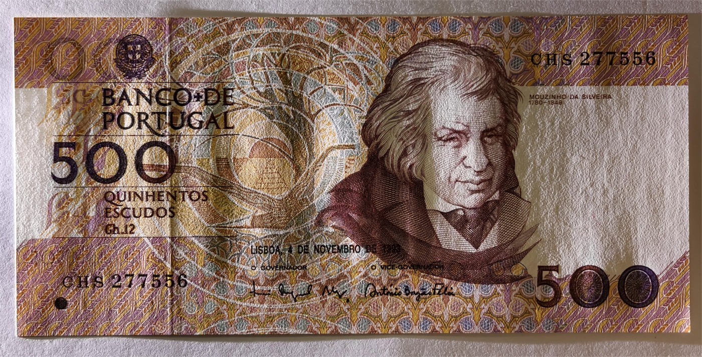 紫瑗钱币——第353期拍卖——纸币场 葡萄牙 1993年 11月4日 莫西尼奥 500埃斯库多 UNC (P-180f)