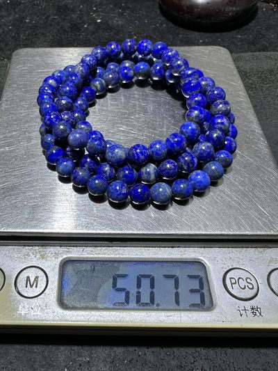 天然阿富汗老矿青金石108手串一条 天然阿富汗老矿青金石108手串一条