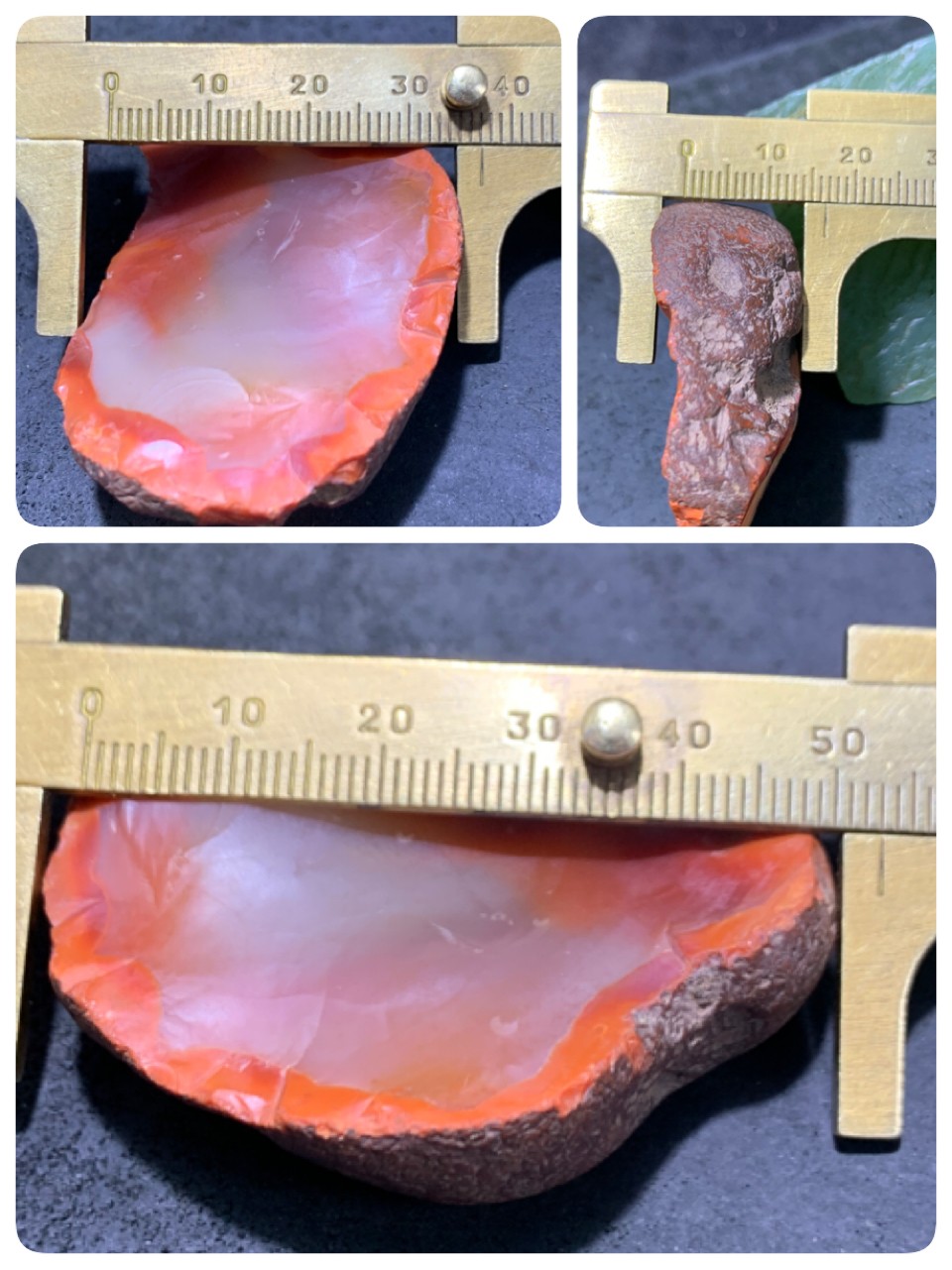 精美荔枝冻飘柿子红原皮南红玛瑙明料原石一颗，