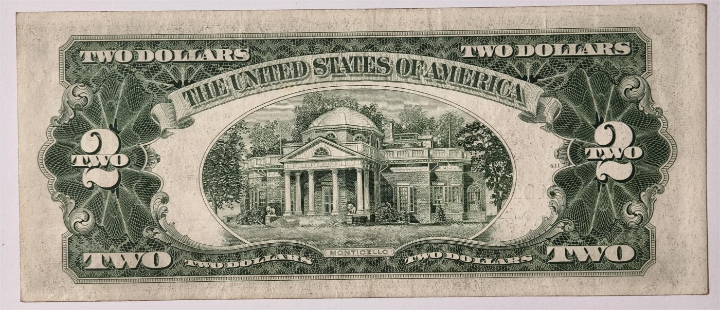 紫瑗钱币——第353期拍卖——纸币场 美国 1953年 C序列 托马斯·杰斐逊 2美元 红印 政府券 流通品