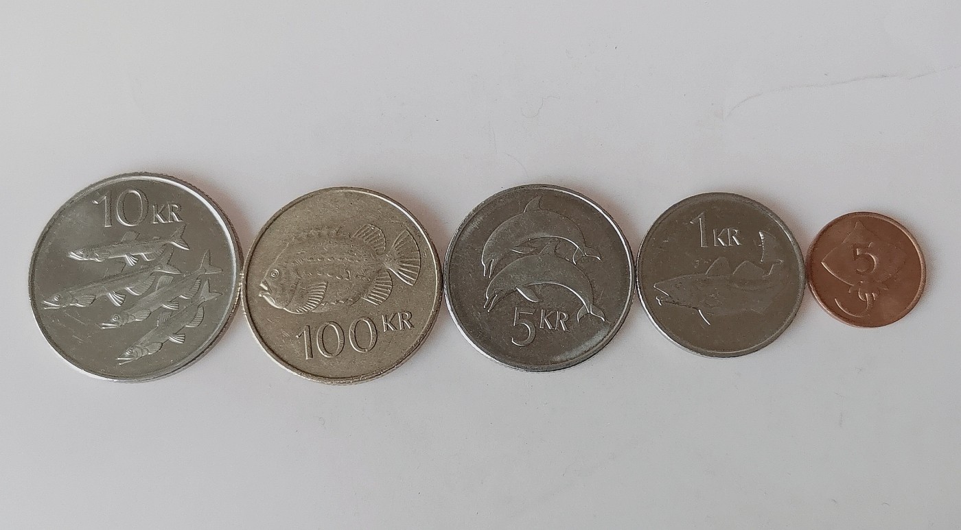 第一海外回流一元起拍收藏 散币专场 第79期 冰岛硬币5枚套 鱼类动物海洋