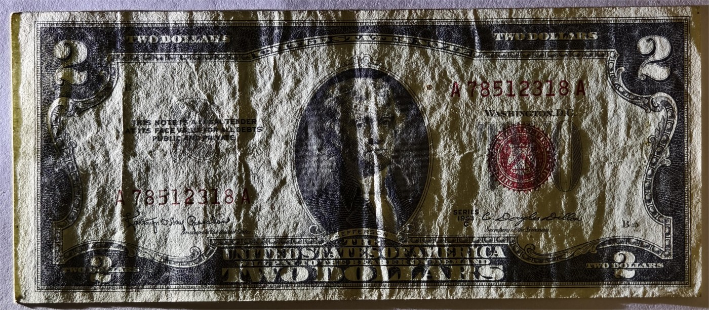 紫瑗钱币——第353期拍卖——纸币场 美国 1953年 C序列 托马斯·杰斐逊 2美元 红印 政府券 流通品