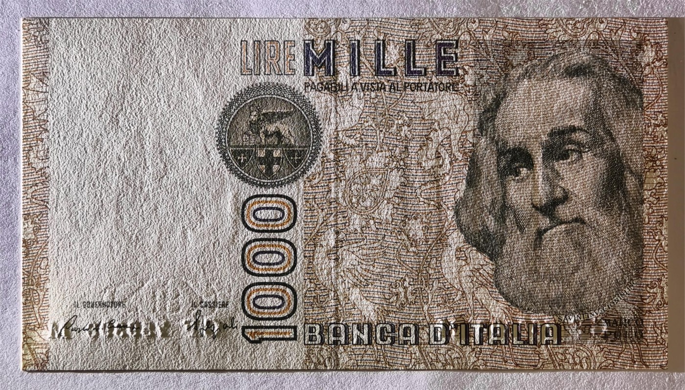 紫瑗钱币——第353期拍卖——纸币场 意大利 1982年 达·芬奇 1000里拉 UNC