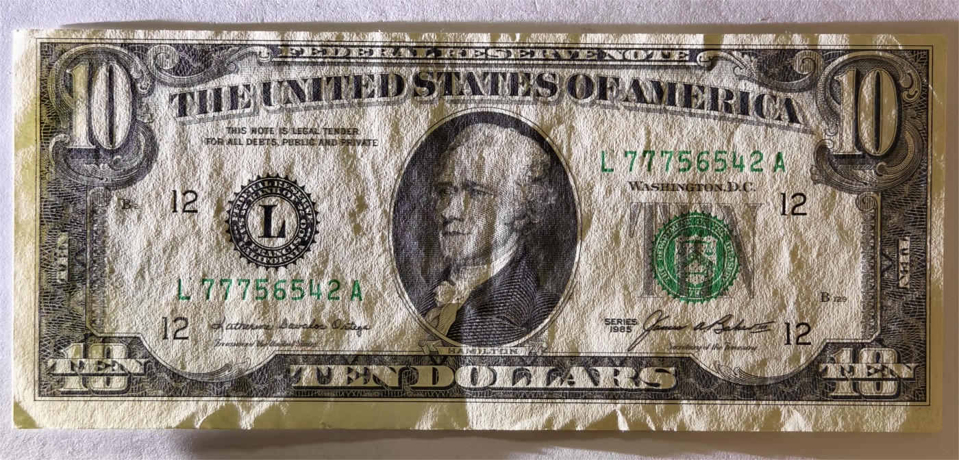紫瑗钱币——第353期拍卖——纸币场 美国 1985年 L版 无序列 亚历山大·汉密尔顿 10美元 小头版 UNC-